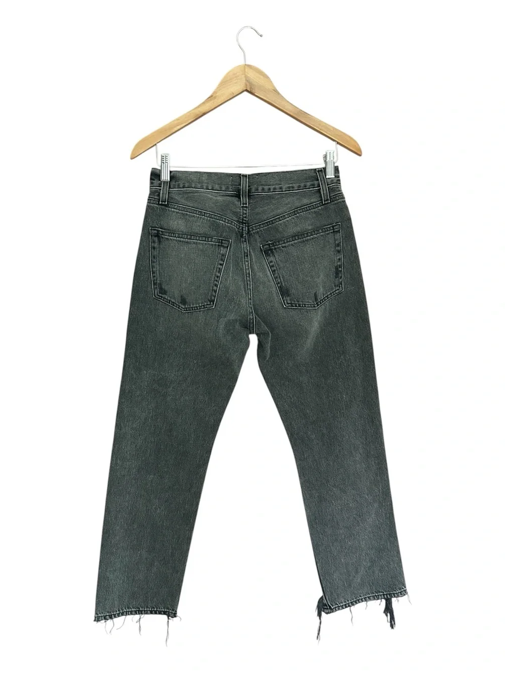 NWT FRAME Le Slouch Crop Distressed Jeans Grey Size 23 - Picture 4 of 16